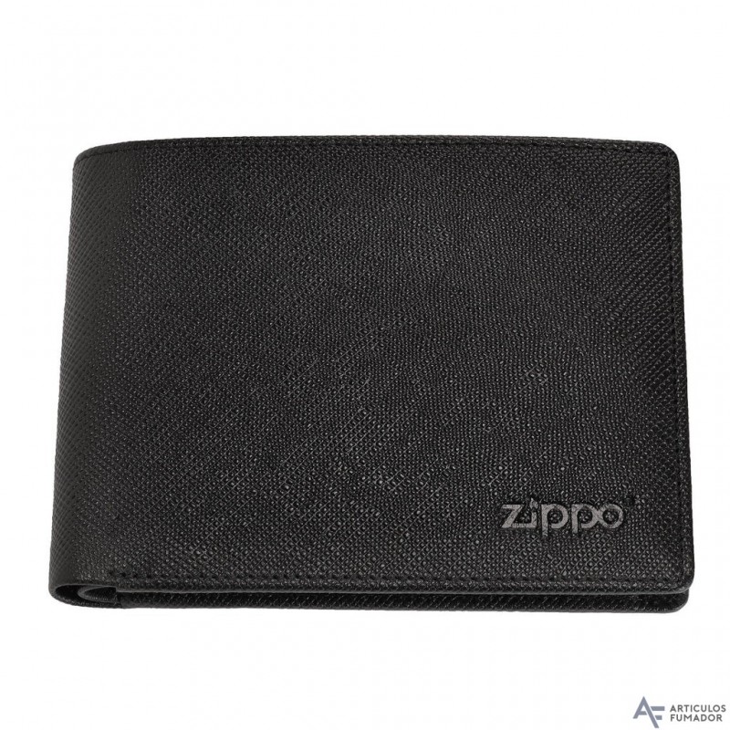 CARTERA DOBLE ZIPPO SAFFIANO NEGRO