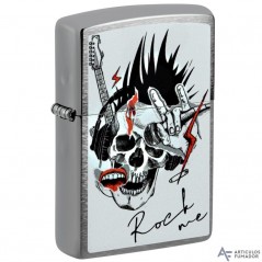 ENCENDEDOR ZIPPO SKULL ROCK ME 200