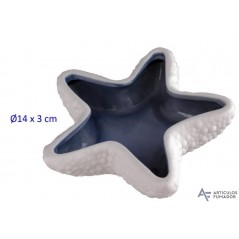 CENICERO AZUL ESTRELLA DE MAR REALISTA 11.5X3 CM